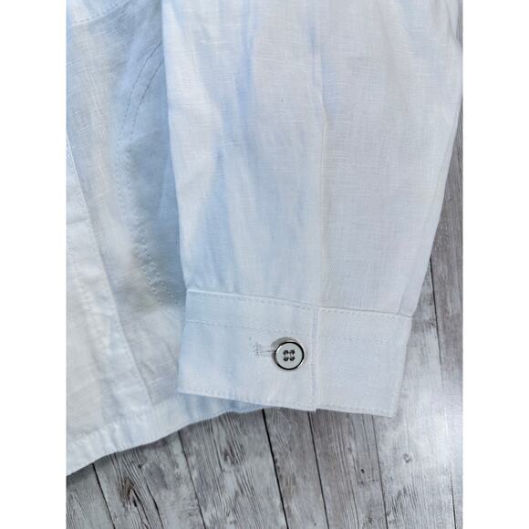 J.Mclaughlin NWT 100% Linen Vista Jacket S Womens White Enamel‎ ButtonPockets - Picture 5 of 10
